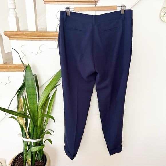 Joie Womens Straight Leg Pants Navy Blue Flat Front Pockets Career Workwear Sz 8 - Picture 2 of 6